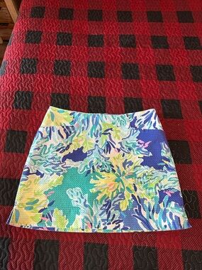 Lilly Pulitzer Abstract Floral Mini Skort - Blue, Green, Yellow, Pink